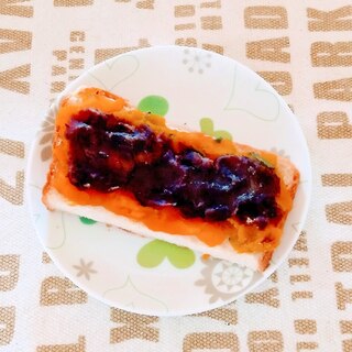茹であずきの缶詰で★かぼちゃ小倉トースト
